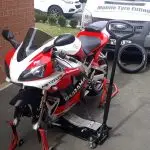 Yamaha R1 Mototyres 2u mobile motorcycle tyre fitting in Lincolnshire