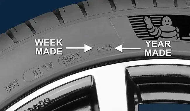 Instructions to identify tyre age for mobile caravan tyre fitting